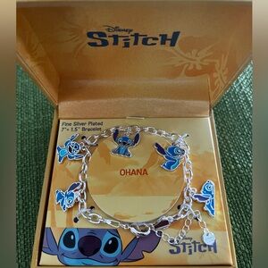 DISNEY Stitch Silver Plated Charm Bracelet
